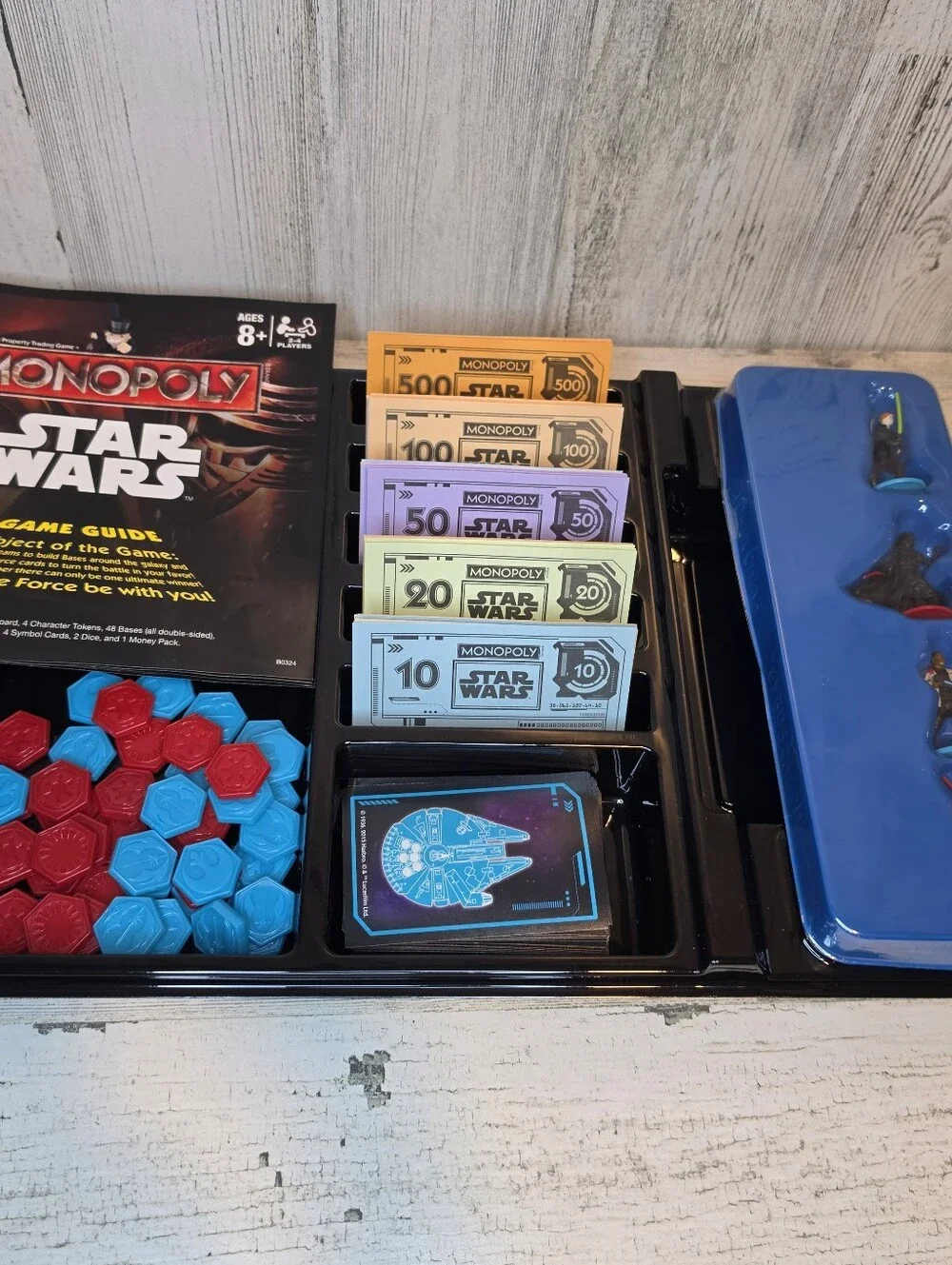 Star Wars Monopoly Force Awakens Board Game Complete New Open Box Figures Sealed